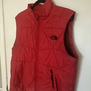 The North Face Thermoball Puffer Vest Quilted Full Zip Men's Size Large Red